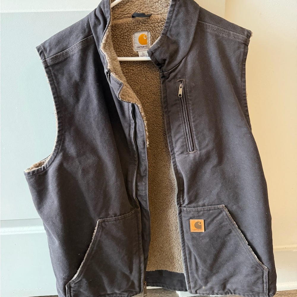 Carhartt Tan Sherpa-Lined Jacket Large Tall